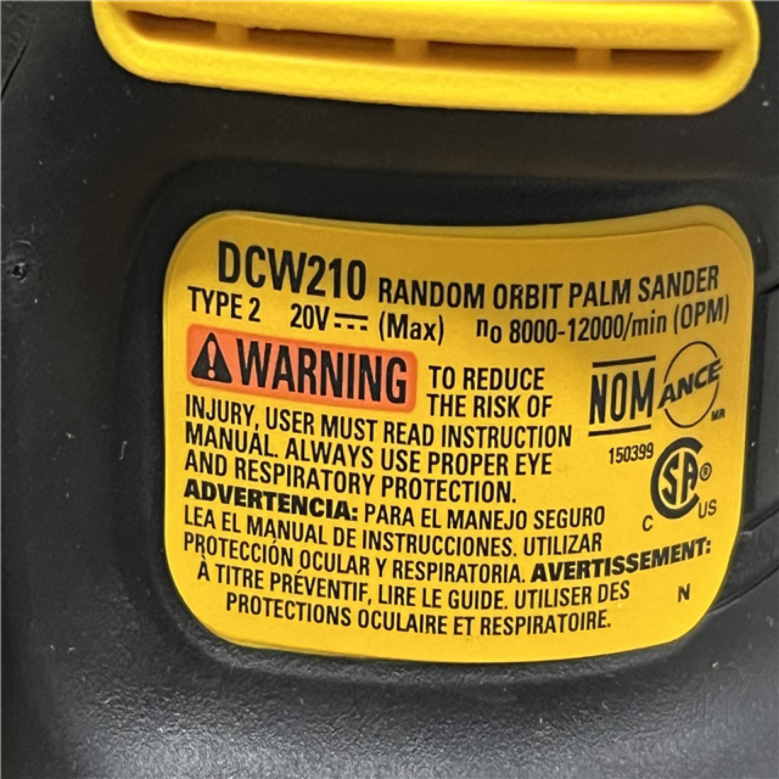 AS-IS DEWALT 20V MAX XR Cordless Brushless 5 in. Random Orbital Sander (Tool Only)