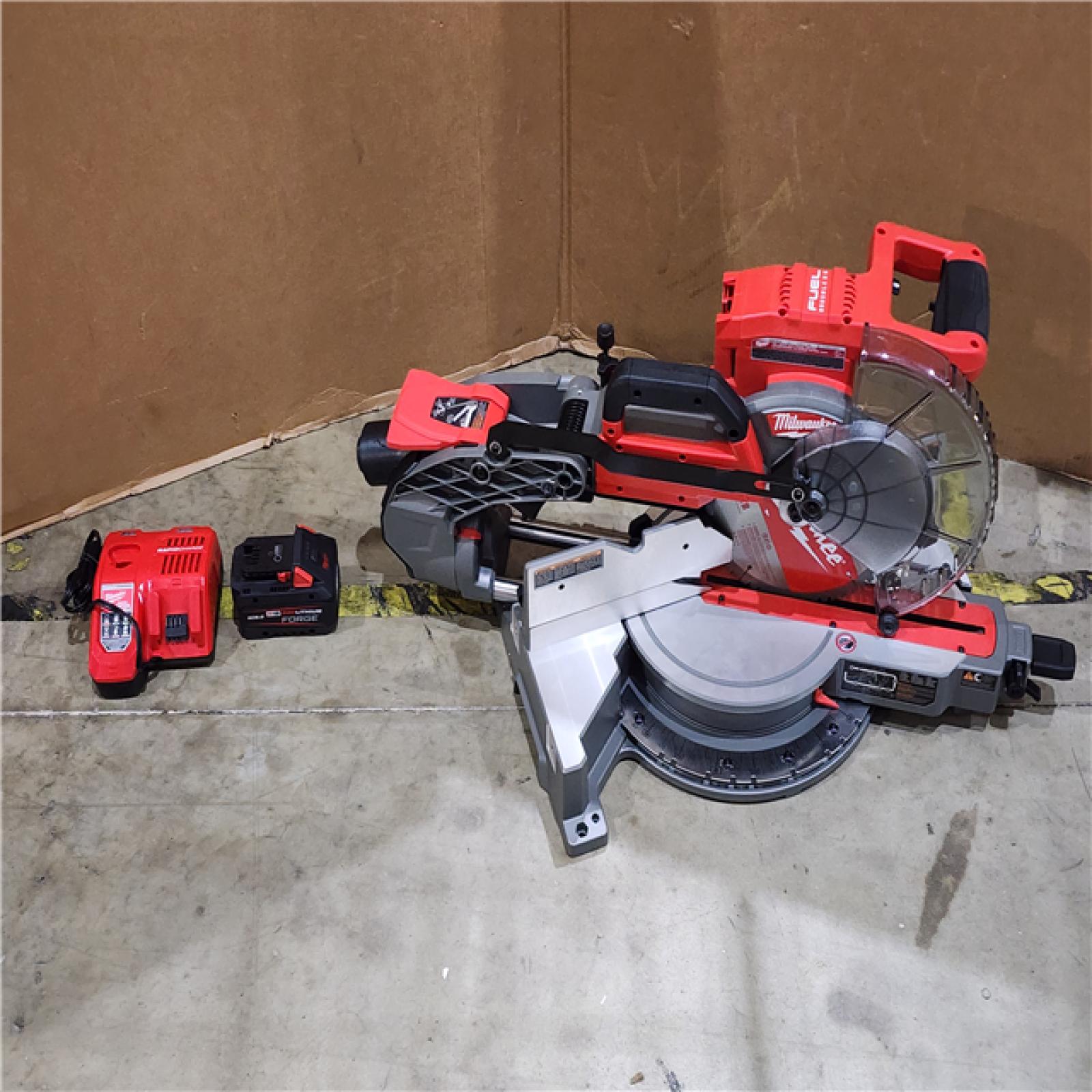 HOUSTON LOCATION - AS-IS M18 FUEL 18V 10 in. Lithium-Ion Brushless Cordless Dual Bevel Sliding Compound Miter Saw Kit with One 8.0 Ah Battery