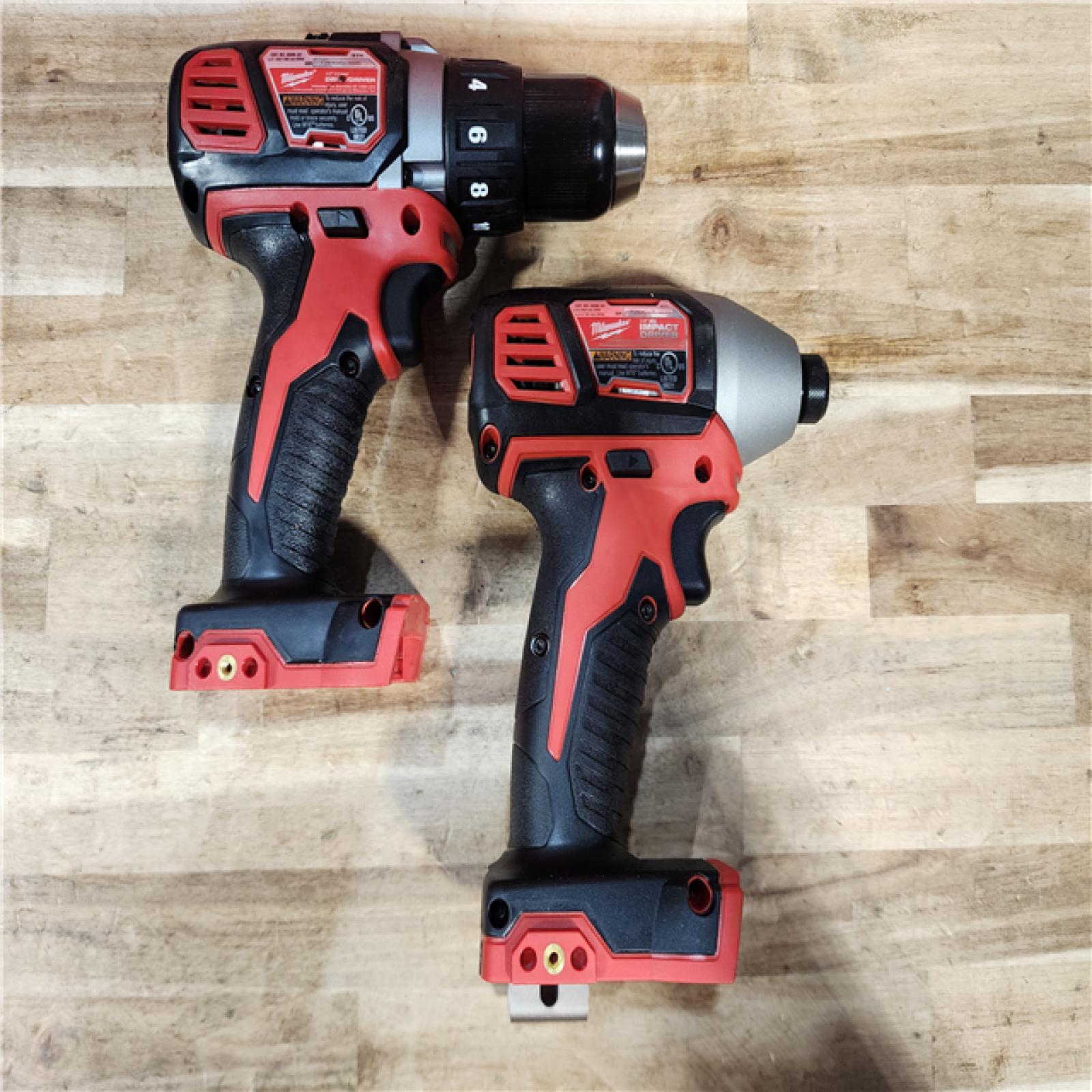 HOUSTON LOCATION - AS-IS Milwaukee M18 18V Lithium-Ion Cordless Drill Driver/Impact Driver Combo Kit