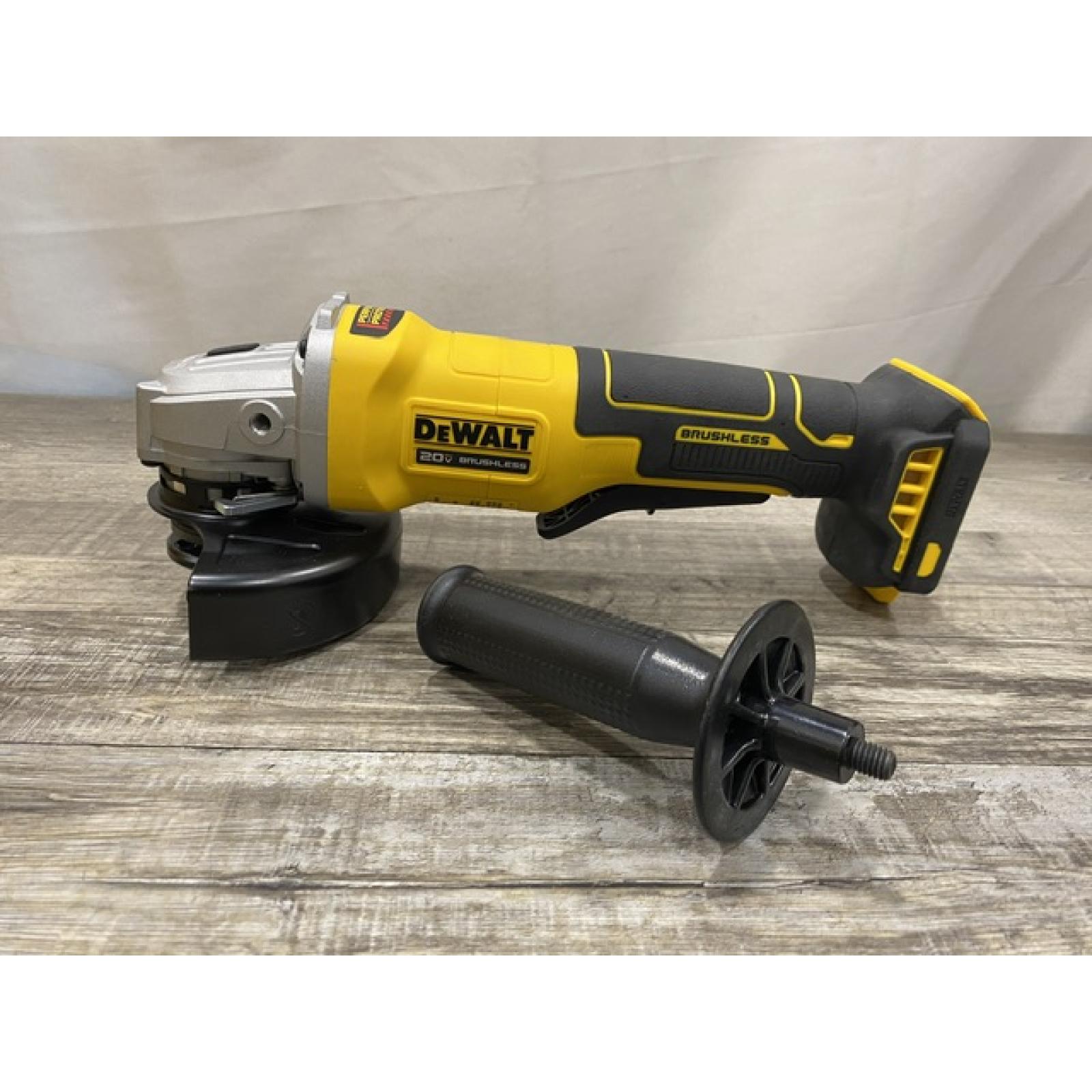 AS-IS DEWALT 20V MAX Cordless Brushless 4-1/2 in. Angle Grinder with Paddle Switch (Tool Only)