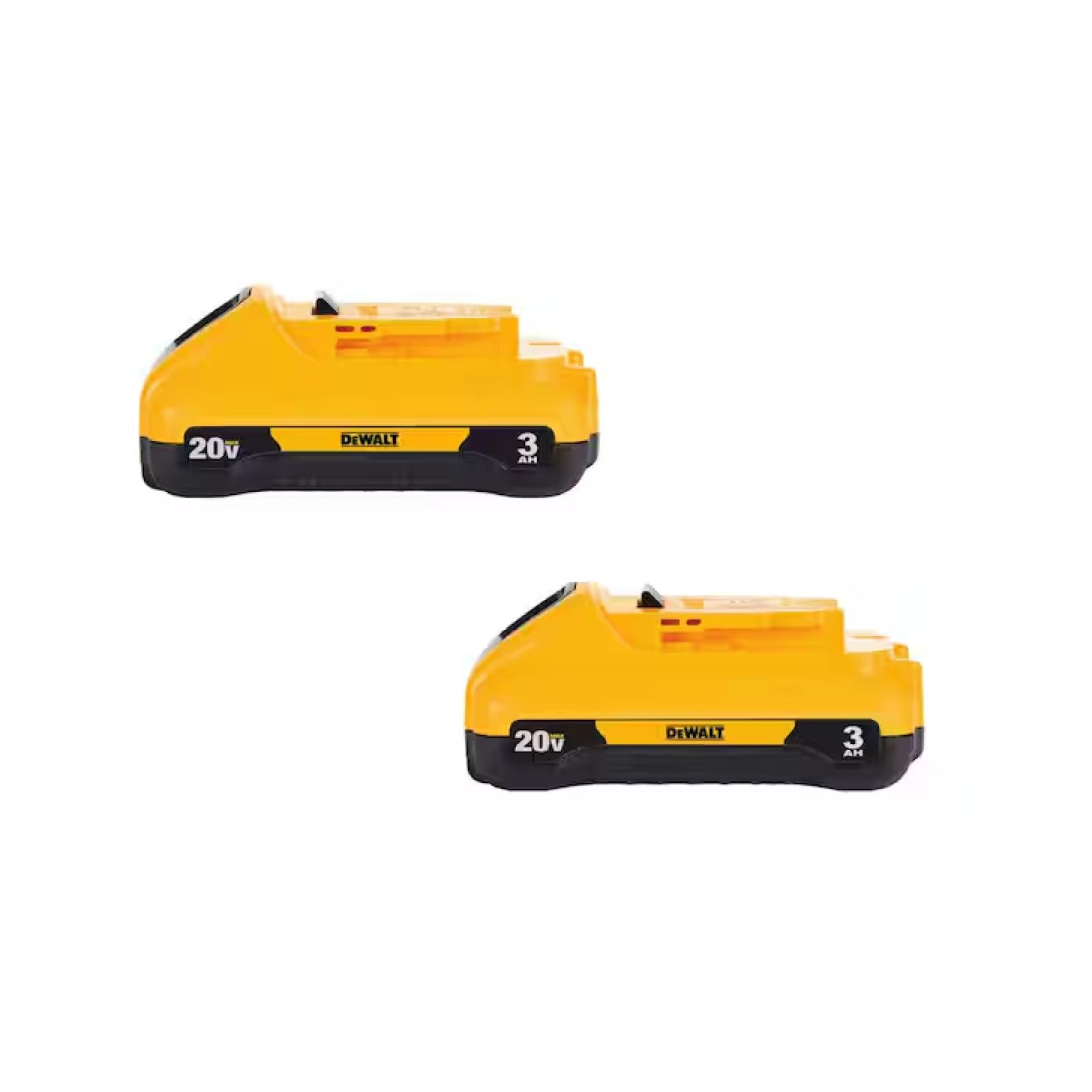 NEW! - DEWALT 20V MAX Compact Lithium-Ion 3.0Ah Battery Pack (2 Pack)