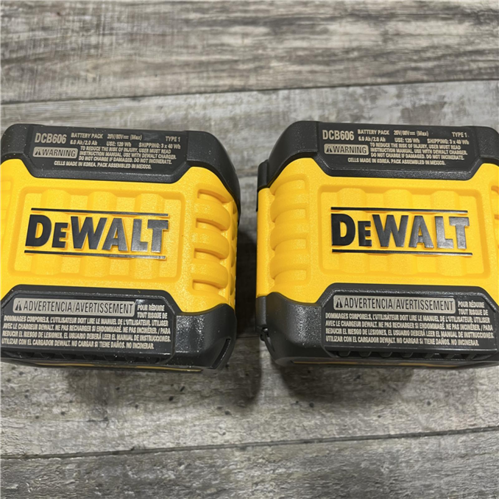 AS-IS DEWALT FLEXVOLT 20V/60V MAX Lithium-Ion 6.0Ah Battery Pack (2 Pack)