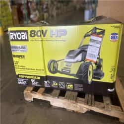 DALLAS LOCATION - RYOBI 80V HP Brushless Battery Cordless Electric 30 in. Multi-Blade Lawn Mower with Battery and Charger
