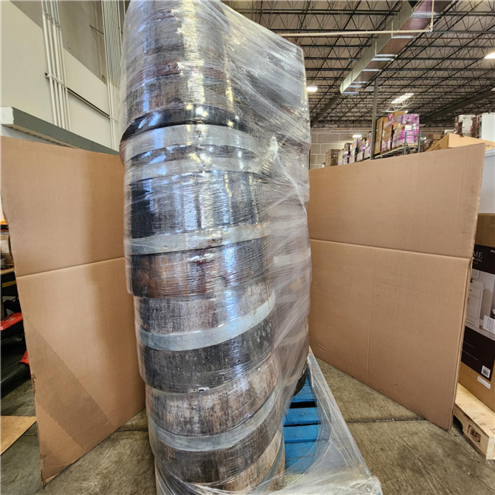 Phoenix 26 in. Dia x 17.5 in. H White Oak Wood Whiskey Barrel Pallet of 11