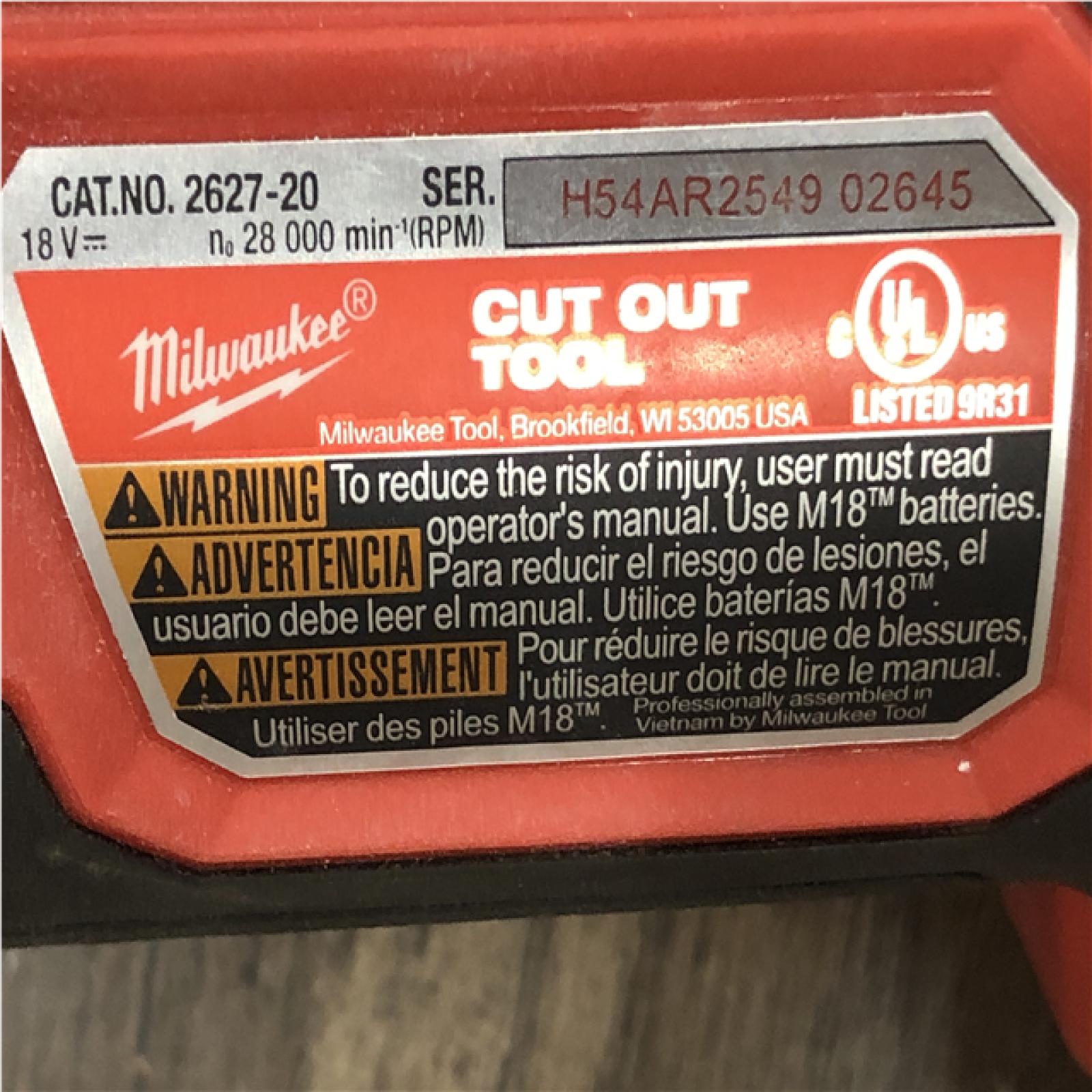 AS-IS Milwaukee 18V Lithium-Ion Cordless Drywall Cut Out Rotary Tool (Tool-Only)