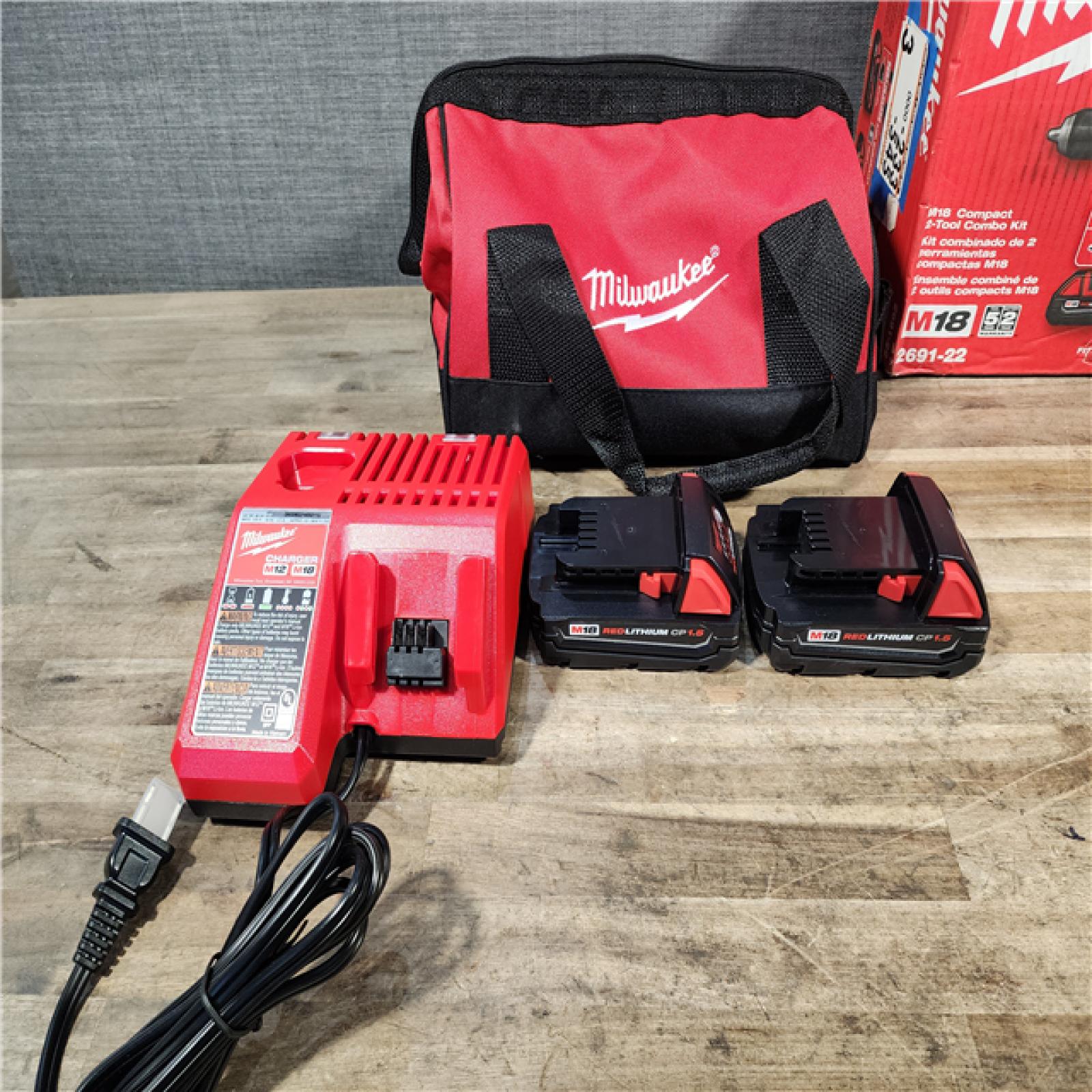 HOUSTON LOCATION - AS-IS Milwaukee M18 Brushed Cordless (2-Tool) Drill/Driver and Impact Driver Kit