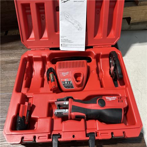 California AS-IS Milwaukee M12 Force Logic Press Tool Kit W/(2) Batteries, Charger & Hard Case