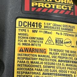 AS-IS DEWALT FLEXVOLT 60V MAX Cordless 1-1/4 in. SDS Plus Rotary Hammer (Tool Only)