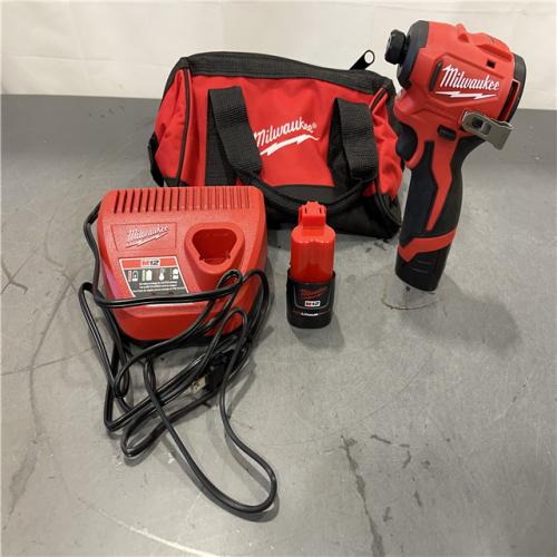 AS-IS - Milwaukee M12 12-Volt Lithium-Ion Compact Brushless Cordless 1/4 in. Impact Driver Kit