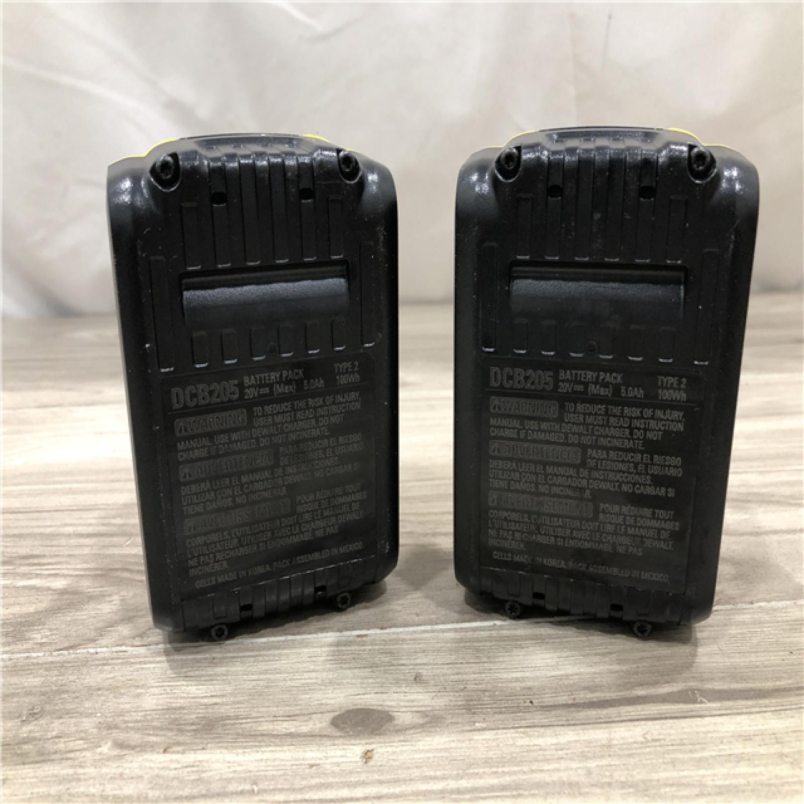 AS-IS DEWALT 20V MAX XR Premium Lithium-Ion 5.0Ah Battery Pack (2 Pack)