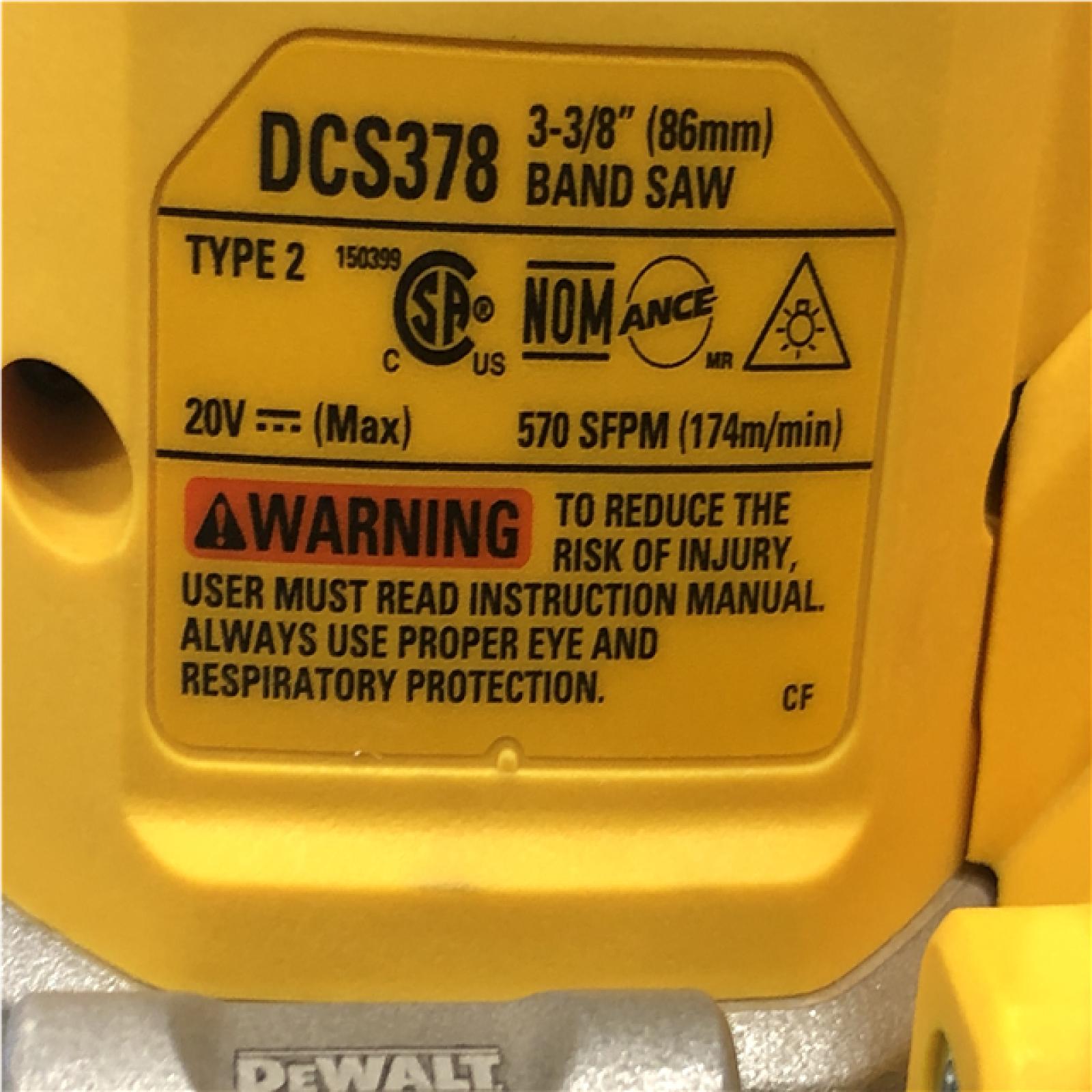 AS-IS DEWALT 20-Volt MAX 3-3/8 in. Cordless Brushless Bandsaw (Tool-Only)