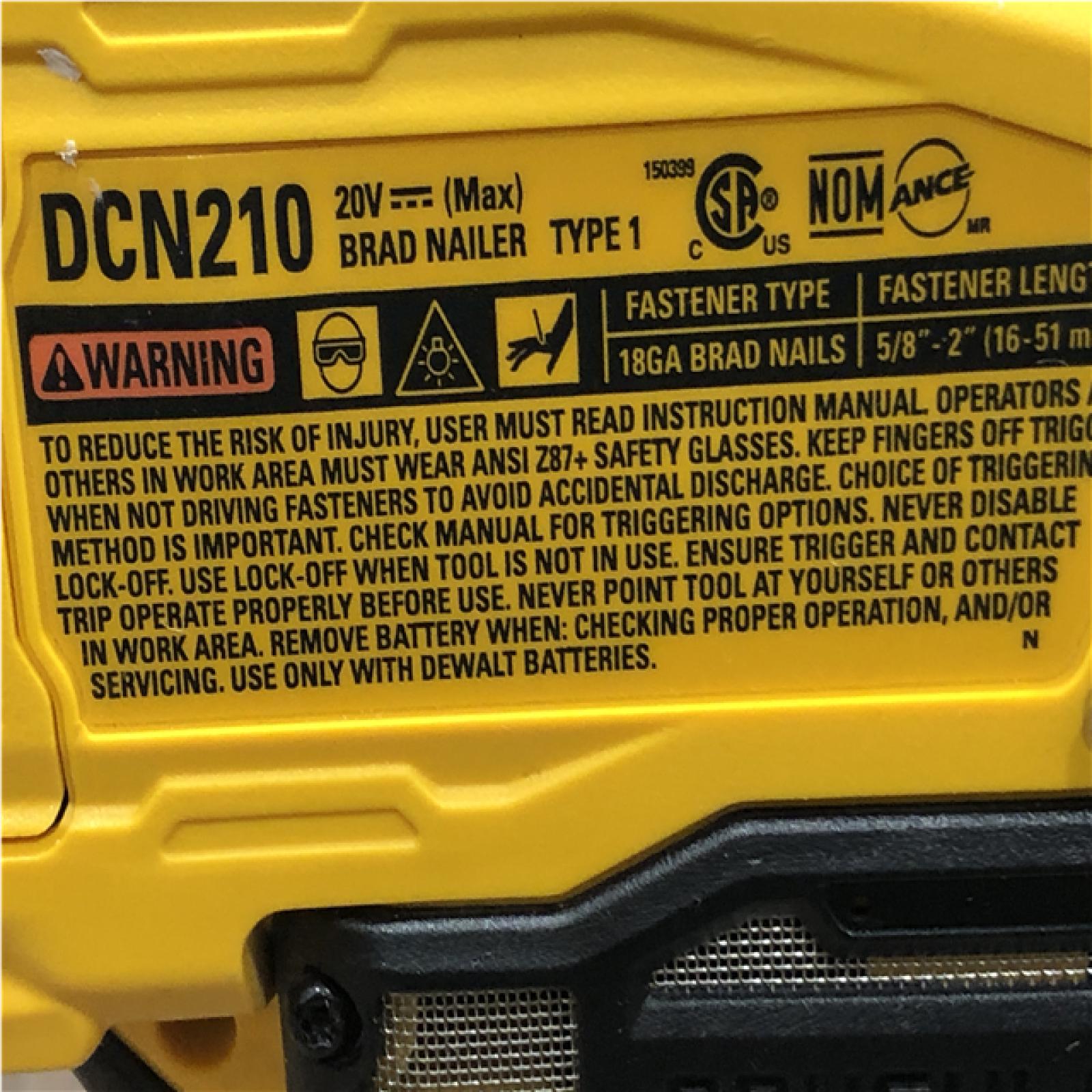 AS-IS DEWALT 20V MAX XR 18 Gauge Cordless Brad Nailer (Tool Only)