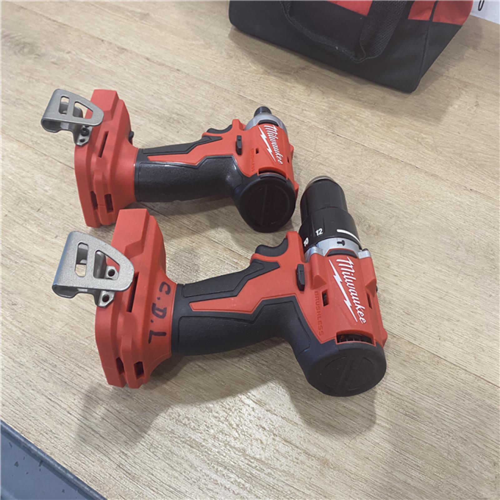 AS-IS Milwaukee 18-Volt Lithium-Ion Brushless Cordless Compact Hammer Drill/Impact Combo Kit