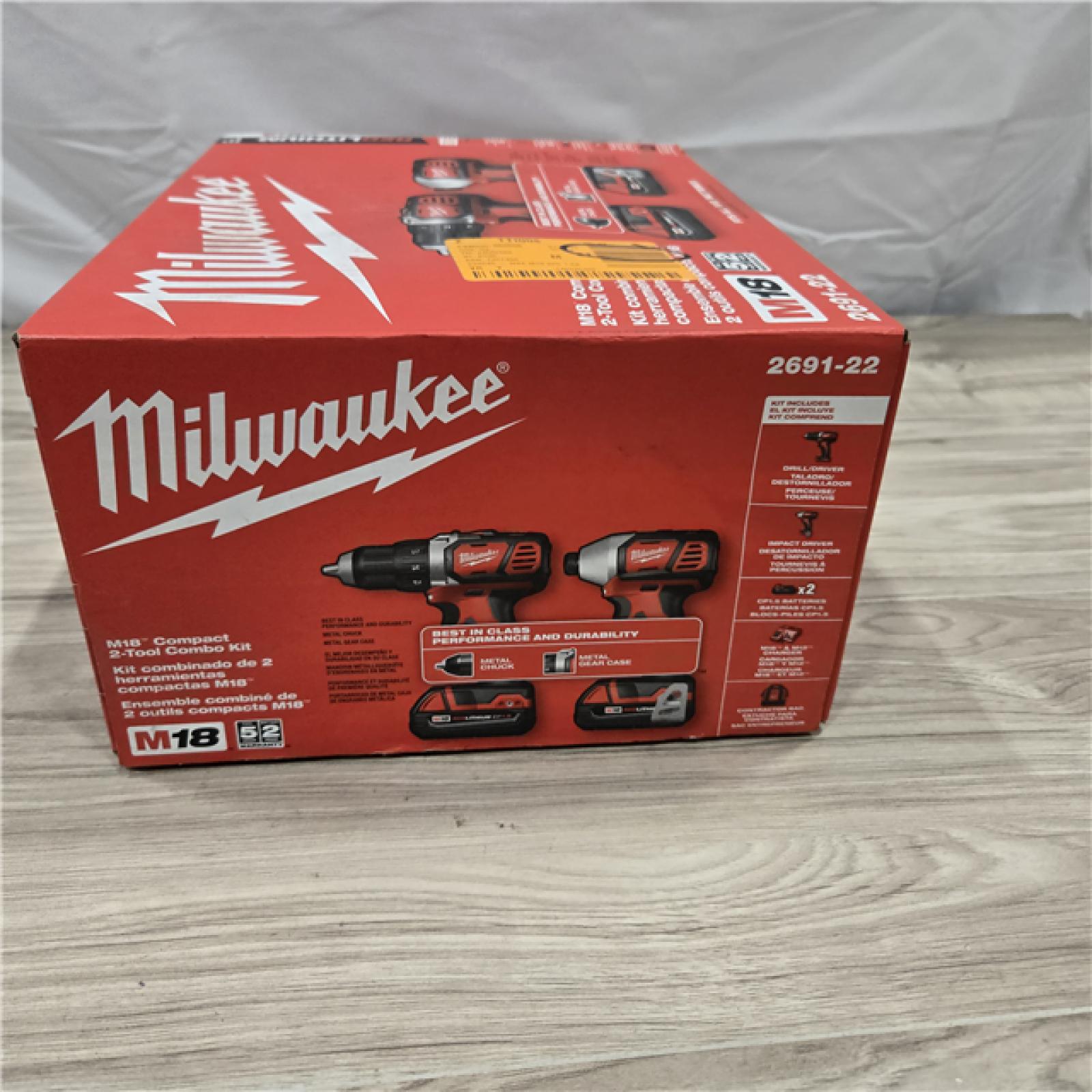 NEW! - Milwaukee 18V Cordless Brushed 2-Tool Drill/Driver and Impact Driver Kit