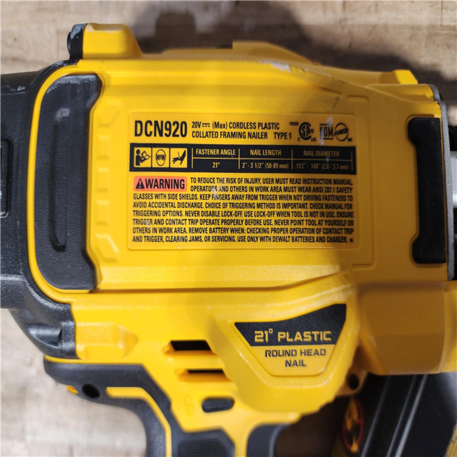 HOUSTON LOCATION - AS - IS DEWALT 20-Volt 21° Cordless Framing Nailer (Tool-Only)