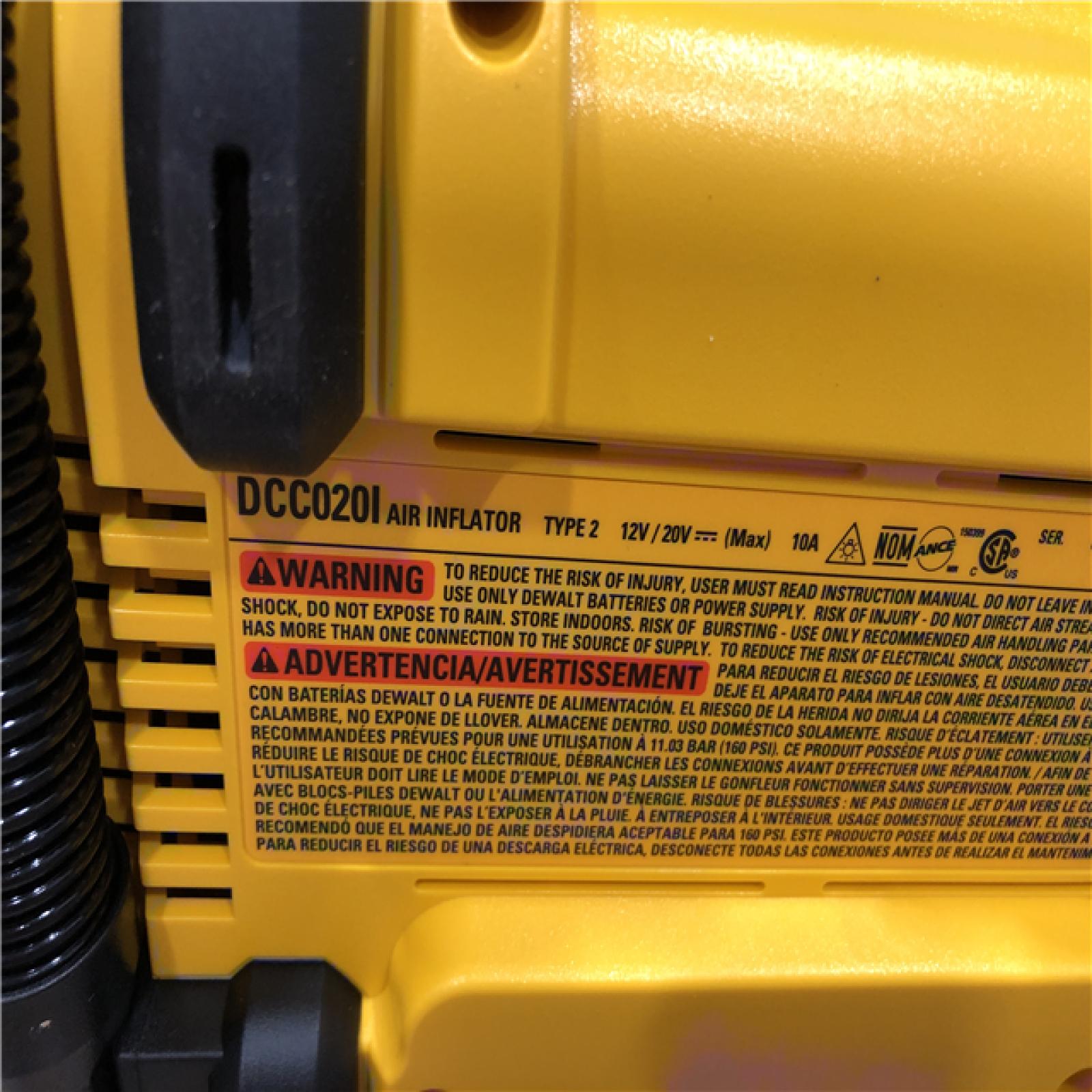 AS-IS DEWALT 20V MAX Cordless Electric Portable Inflator (Tool Only)