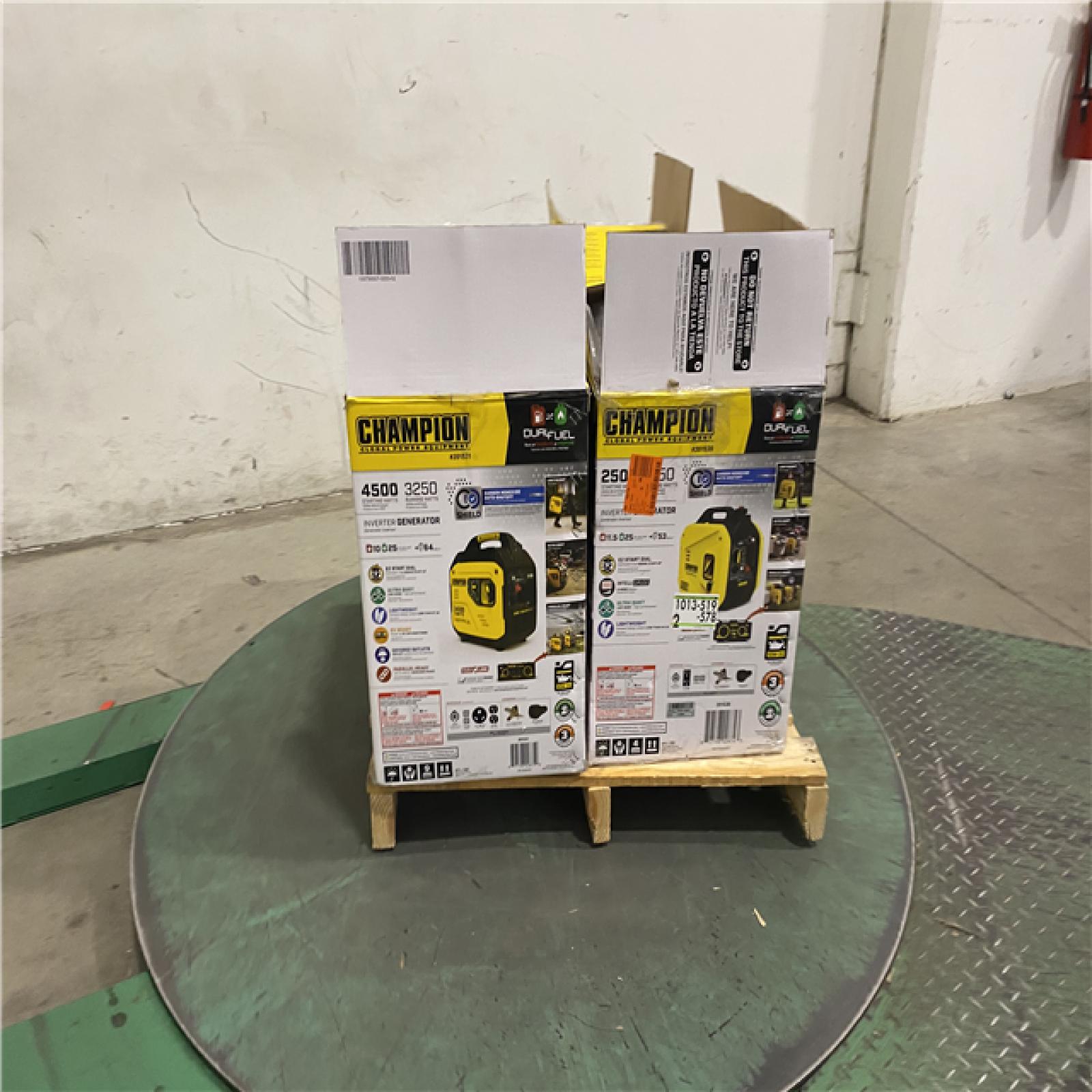 Dallas Location - As-Is  Champion Power Equipment 4500/3250-Watt GasolineFuel Inverter Generator(Lot Of 3)
