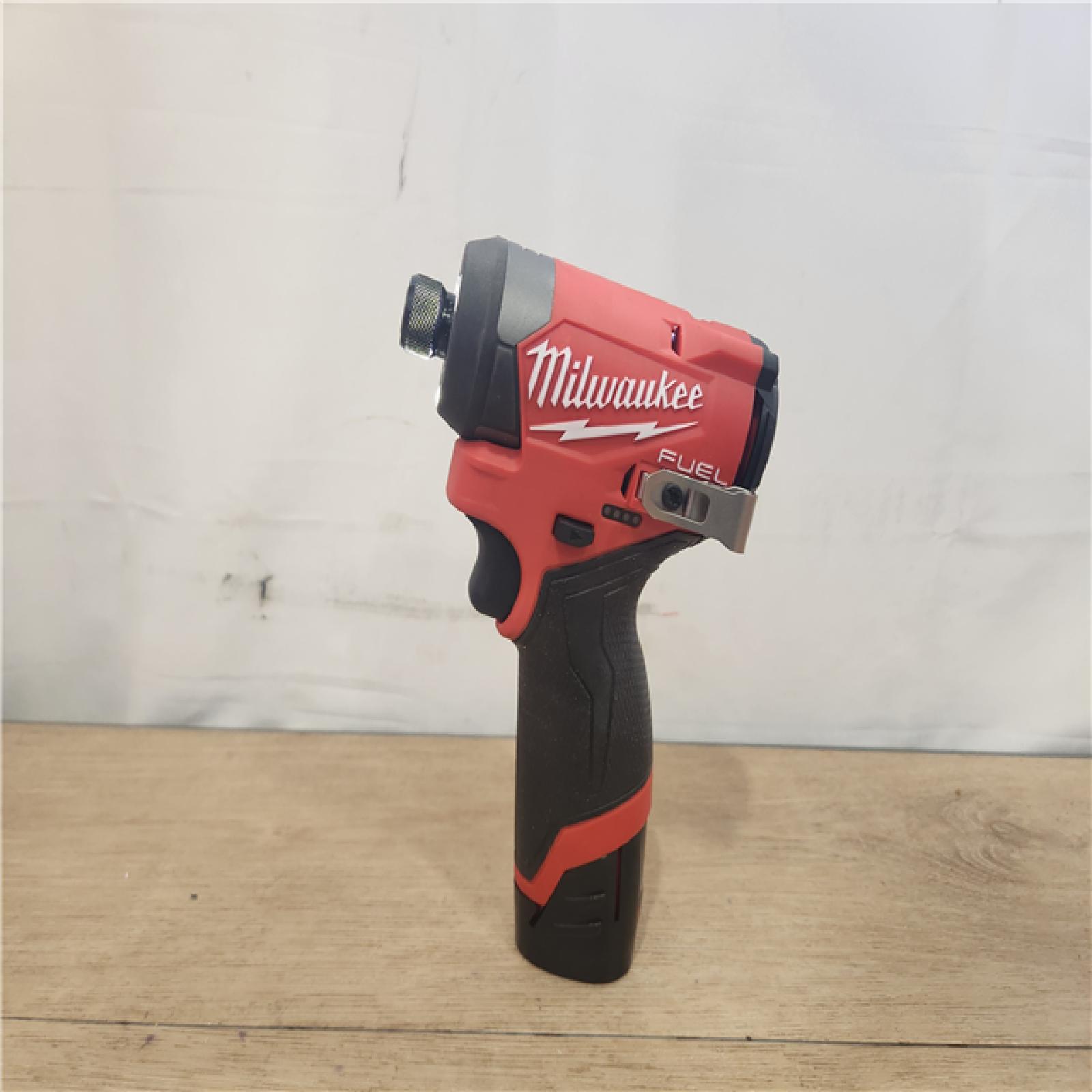 AS-IS- Milwaukee  FUEL 12-Volt Lithium-Ion Brushless Cordless 1/4 in. Hex Impact Driver Compact Kit