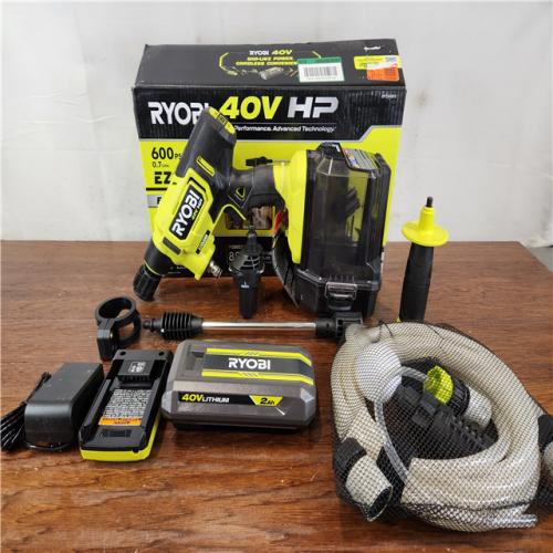 AS-IS RYOBI 40V HP Brushless EZClean 600 PSI Cordless Cold Water Power Cleaner Kit