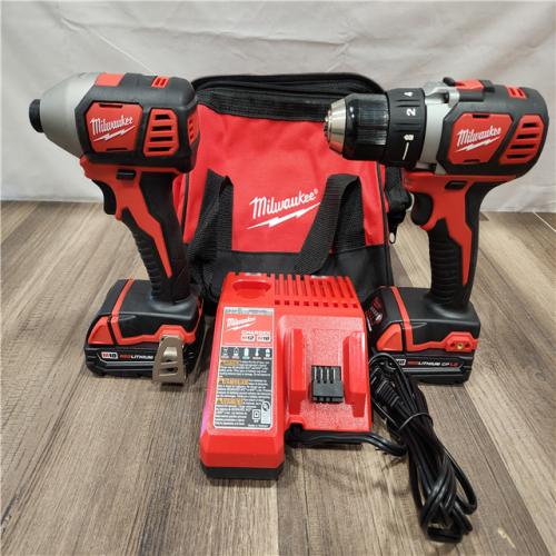 AS-IS- Milwaukee 18V Cordless Brushed 2-Tool Drill/Driver and Impact Driver Kit
