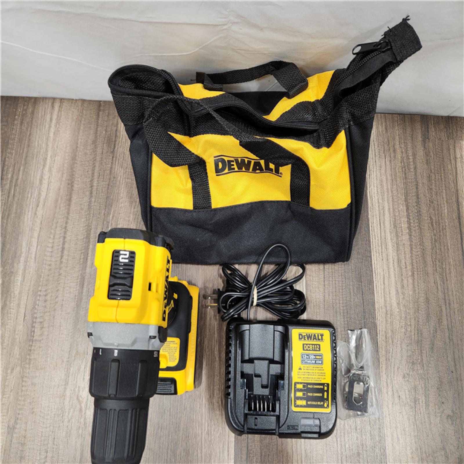 AS-IS DEWALT ATOMIC 20-Volt Lithium-Ion Cordless Compact 1/2 in. Drill/Driver Kit with 2.0Ah Battery, Charger and Bag