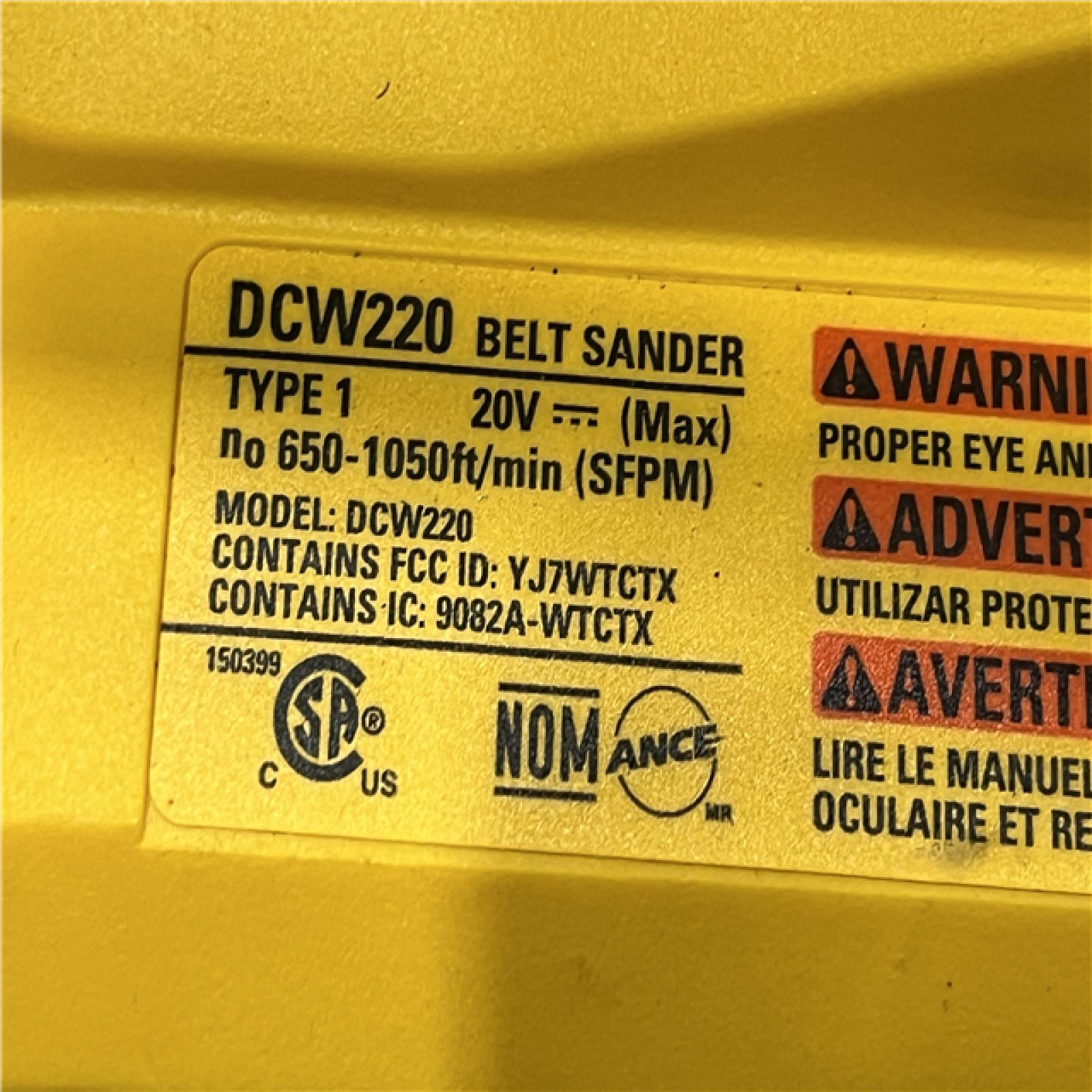 AS-IS DEWALT 20V MAX* XR Brushless Cordless Belt Sander (Tool-Only)