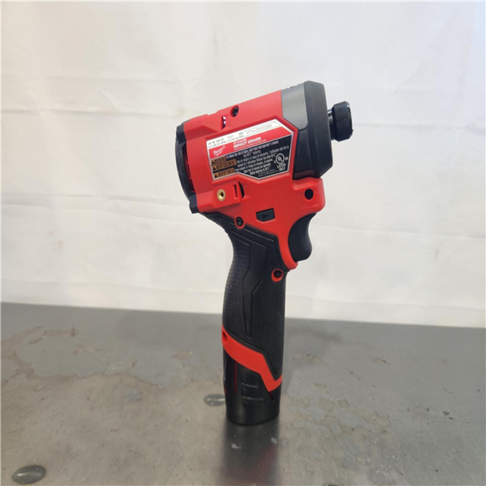 AS-IS- Milwaukee M12 FUEL 12-Volt Lithium-Ion Brushless Cordless 1/4 in. Hex Impact Driver Compact Kit