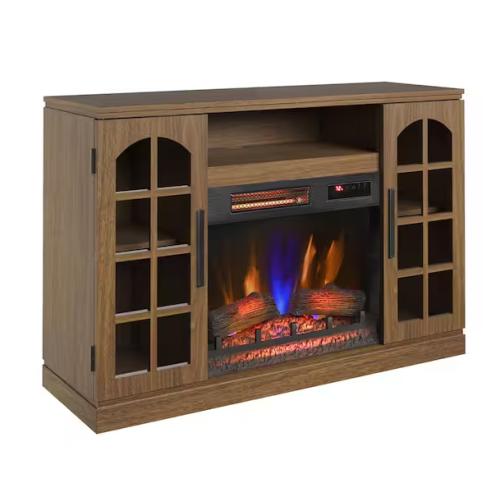 DALLAS LOCATION- NEW!- TWIN STAR HOME DURAFLAME NATURAL WALNUT ELECTRIC FIREPLACE TV STAND