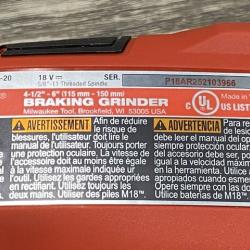 AS-IS Milwaukee FUEL 18-Volt Lithium-Ion Brushless Cordless 4-1/2 in./6 in. Braking Grinder with Paddle Switch (Tool-Only)