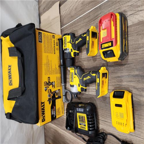 AS-IS DEWALT 20V MAX Cordless Brushless Hammer Drill/Driver 2 Tool Combo Kit with FLEXVOLT ADVANTAGE