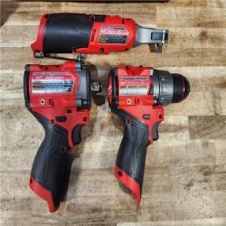 HOUSTON LOCATION - AS-IS Milwaukee FUEL 12V Lithium-Ion Cordless Drill Driver  Impact Wrench  and Ratchet Combo Kit