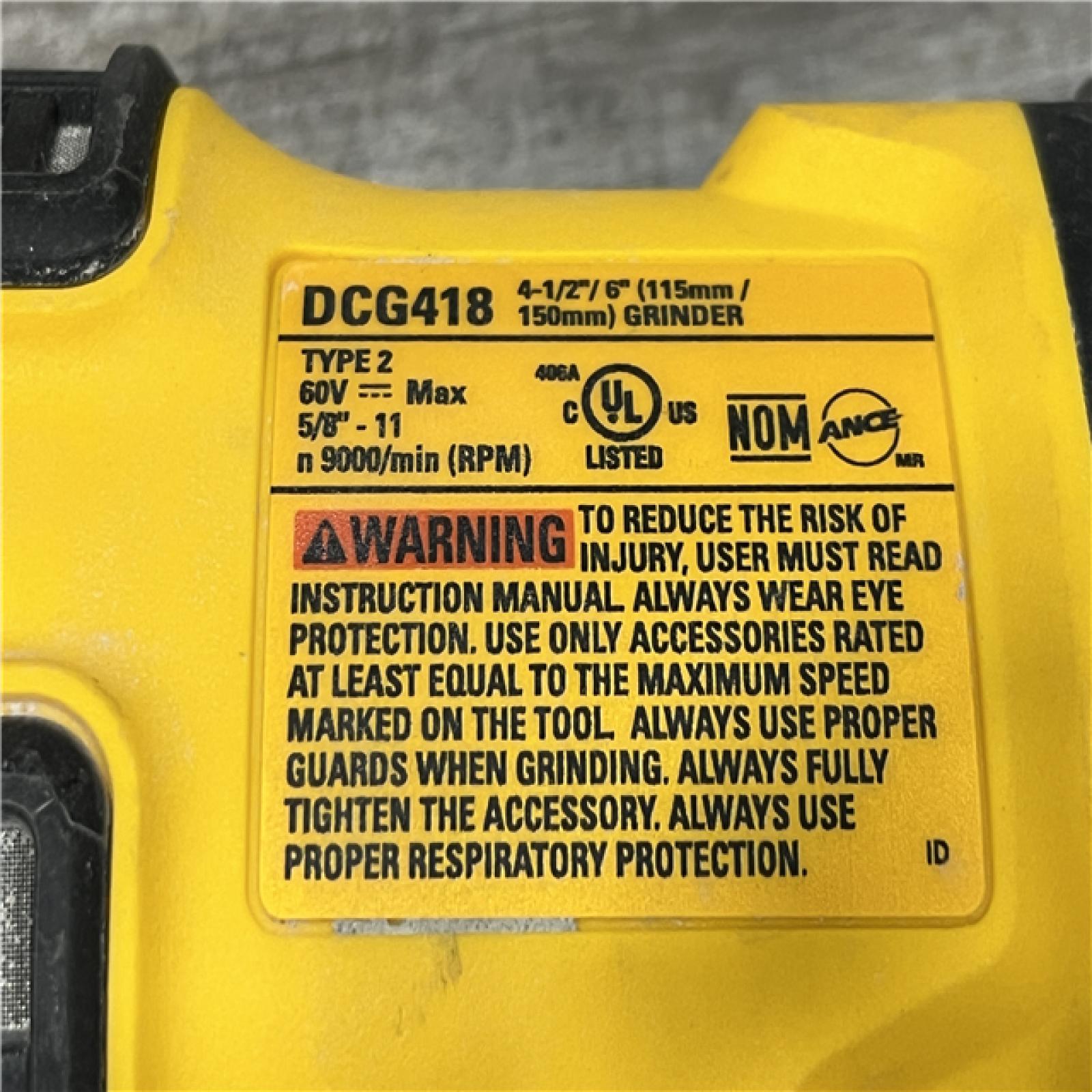 AS-IS DEWALT FLEXVOLT 60V MAX Cordless Brushless 4.5 in. to 6 in. Small Angle Grinder with Kickback Brake (Tool Only)