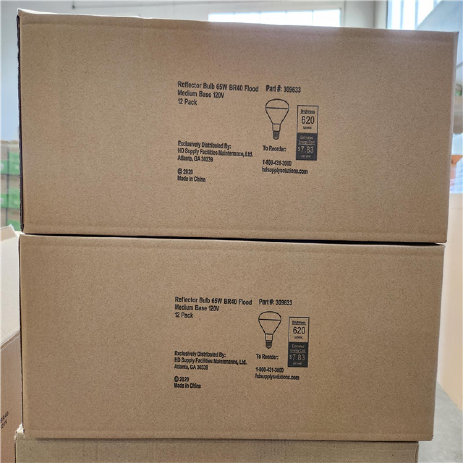 Phoenix Location NEW Reflector Bulb 65W BR40 Flood Medium Base 120V 12 Pack Pallet (16 Boxes)