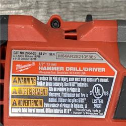 AS-IS Milwaukee FUEL 18V Lithium-Ion Brushless Cordless 1/2 in. Hammer Drill Driver Kit