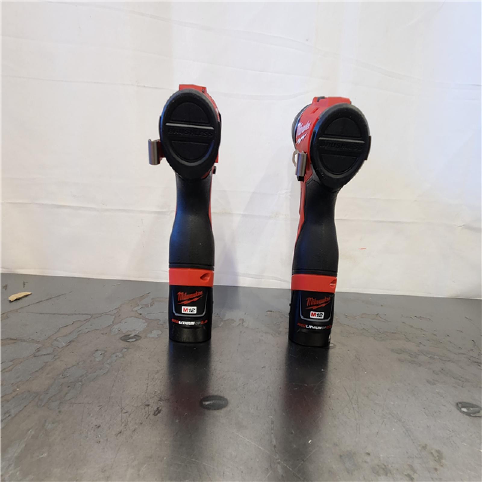 AS-IS- M12 12-Volt Lithium-Ion Brushless Cordless Subcompact Drill and Impact Driver Combo Kit W/2 Batteries and Bag (2-Tool)