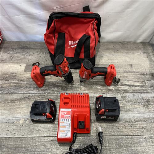 AS-IS Milwaukee 18-Volt Lithium-Ion Brushless Cordless Compact Hammer Drill/Impact Combo Kit