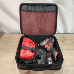 AS-IS- Milwaukee M12 FUEL 12-Volt Lithium-Ion Brushless Cordless 1/2 in. Hammer Drill Kit with 1 Compact 2.0Ah Battery Pack and 1 Charger