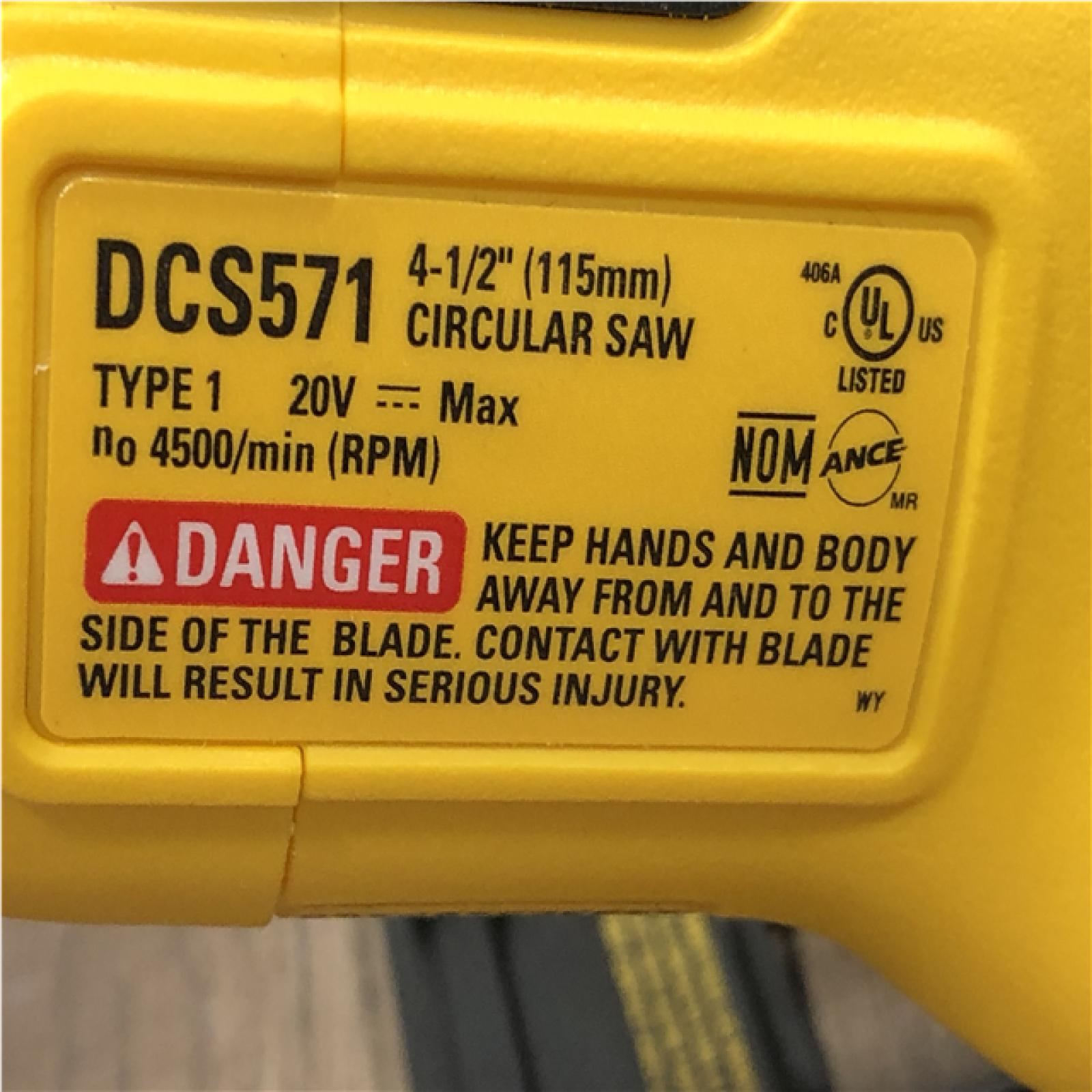 AS-IS DEWALT ATOMIC 20V MAX Cordless Brushless 4-1/2 in. Circular Saw (Tool Only)