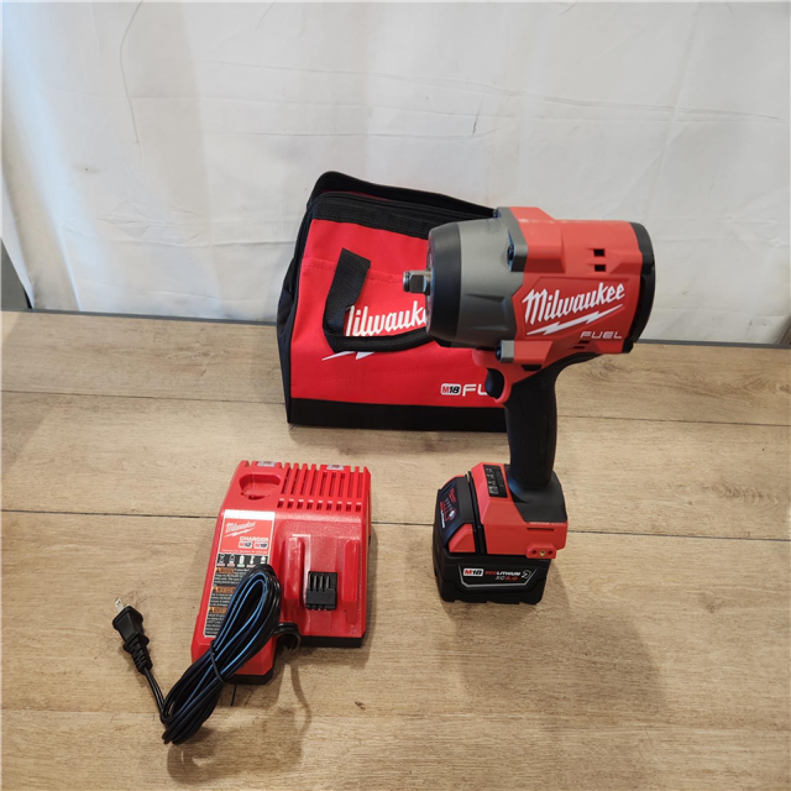 AS-IS- Milwaukee FUEL 18V Lithium-Ion Brushless Cordless 1/2 in. Impact Wrench w/Friction Ring Kit
