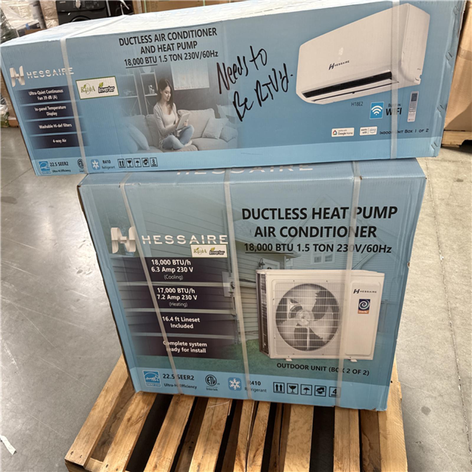 California AS-IS Hessaire Ductless AC & Heat Pump