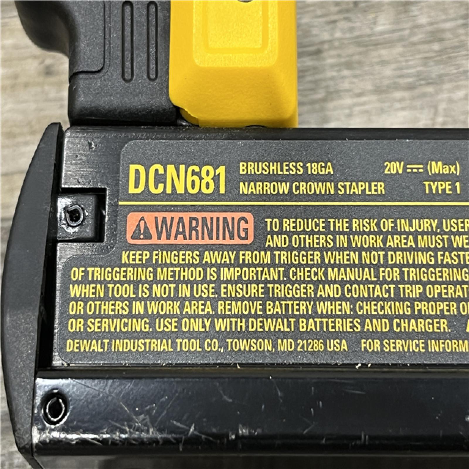 AS-IS DEWALT 20V MAX XR Lithium-Ion Cordless 18-Gauge Narrow Crown Stapler Kit