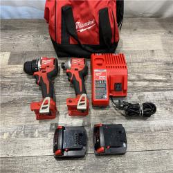 AS-IS Milwaukee 18V Lithium-Ion Brushless Cordless Compact Drill/Impact Combo Kit