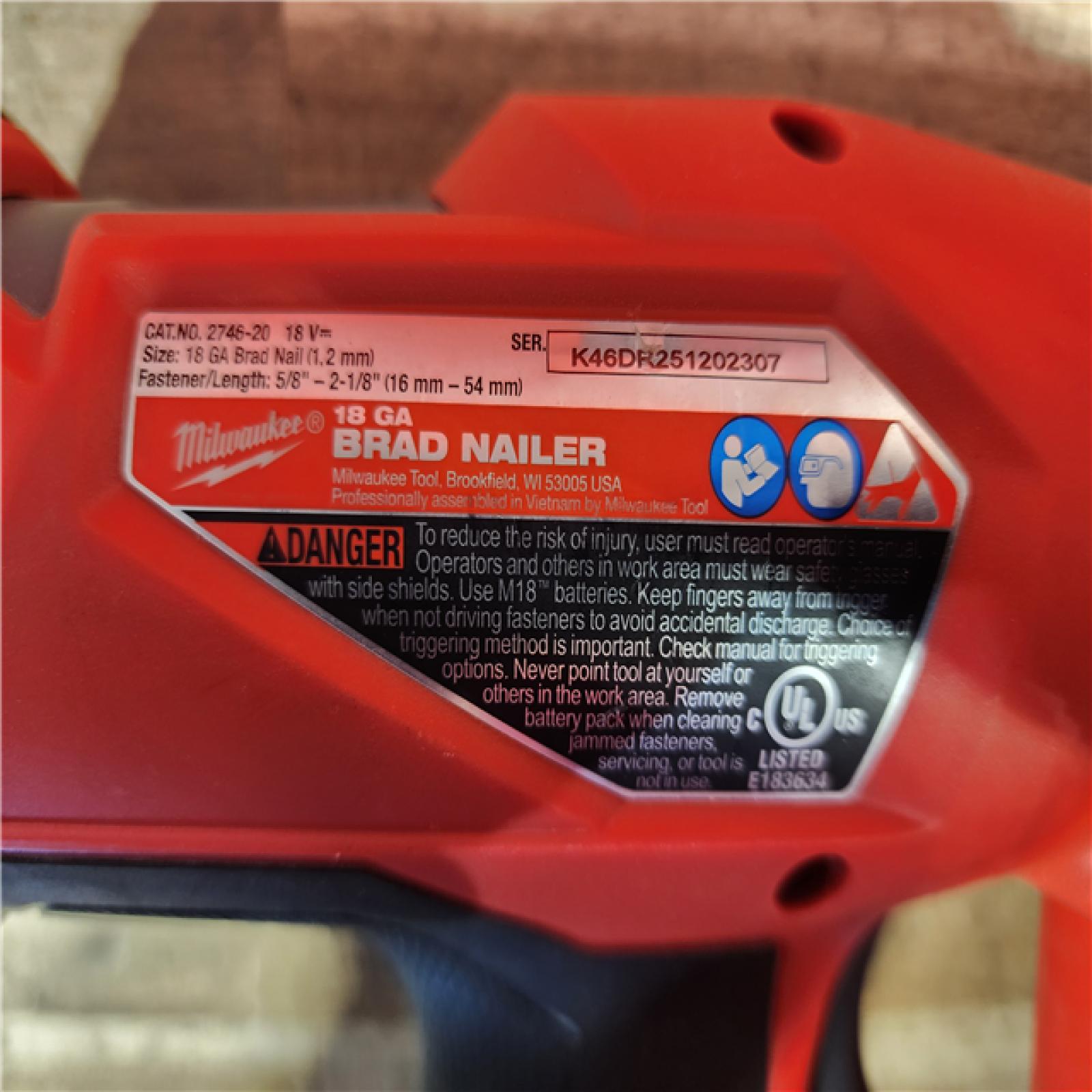 HOUSTON LOCATION - AS-IS Milwaukee M18 Fuel 18V Brushless 18-Gauge Brad Nailer 2746-20 (Bare Tool)