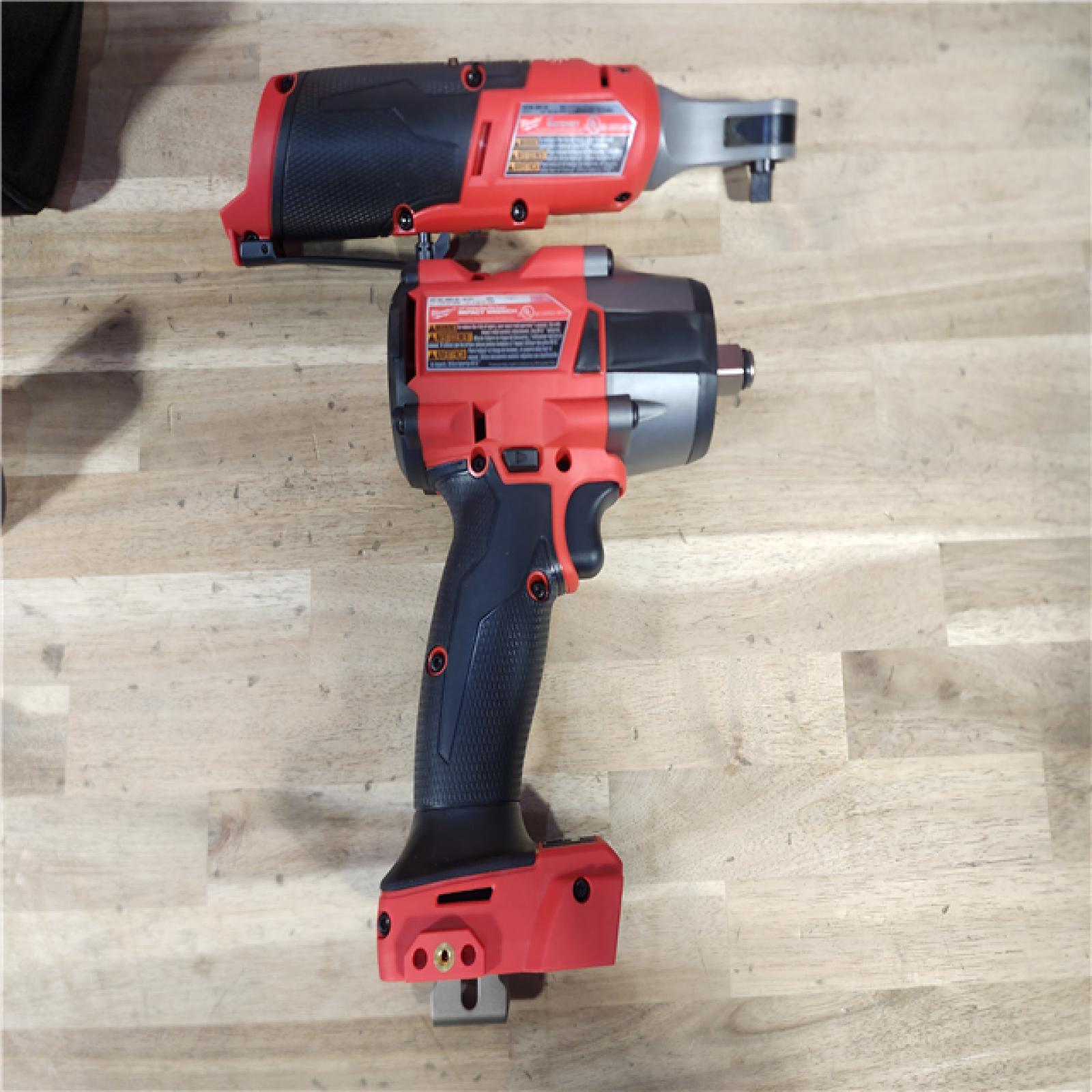 HOUSTON LOCATION - AS-IS (APPEARS LIKE NEW) M18 FUEL 18V Cordless Mid Torque 1/2 in. Impact Wrench W/ M12 FUEL 3/8 in. Ratchet & Battery/Charger Combo Kit