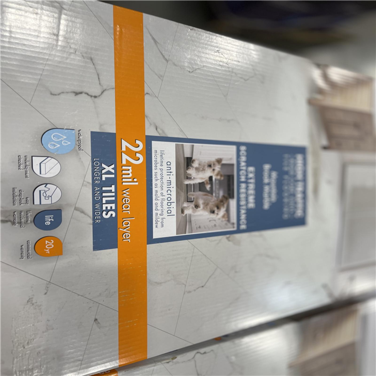 DALLAS LOCATION - Lifeproof Mountain Brook Marble 22 MIL x 18.5 in. W x 37 in. L Click Lock Waterproof Vinyl Tile Flooring (19.1 sq. ft./Case) PALLET-(52 UNITS)