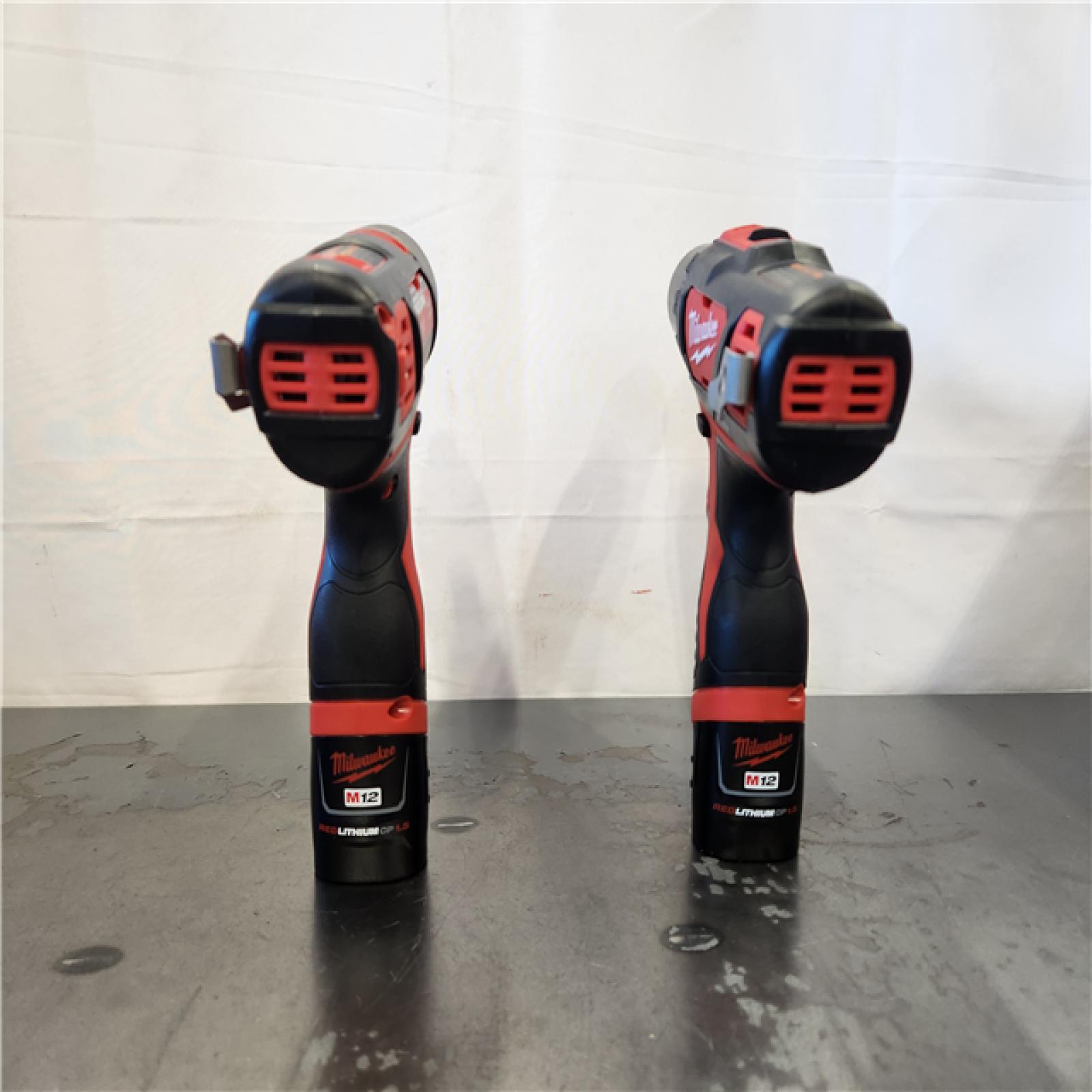 AS-IS- Milwaukee 12V Lithium-Ion Cordless Drill Driver/Impact Driver Combo Kit