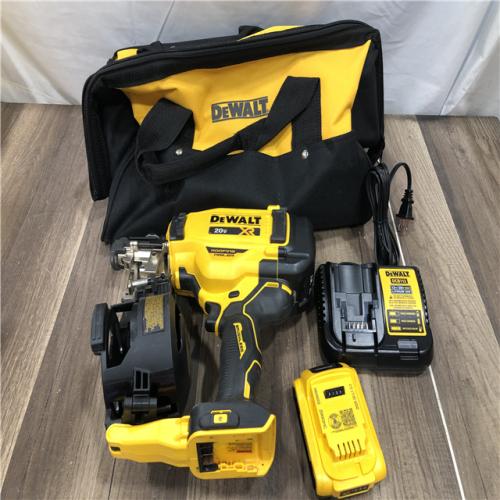 AS-IS DEWALT 20V MAX Lithium-Ion 15-Degree Electric Cordless Roofing Nailer Kit