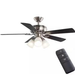 DALLAS LOCATION - Hampton Bay Riley 44 in. LED Brushed Nickel Indoor Ceiling Fan with Light Kit PALLET-(36 UNITS)