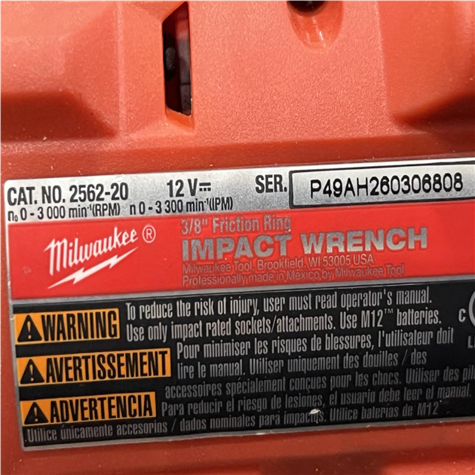 AS-IS Milwaukee FUEL 12V Li-Ion Brushless Cordless Stubby 3/8 in. Impact Wrench Kit