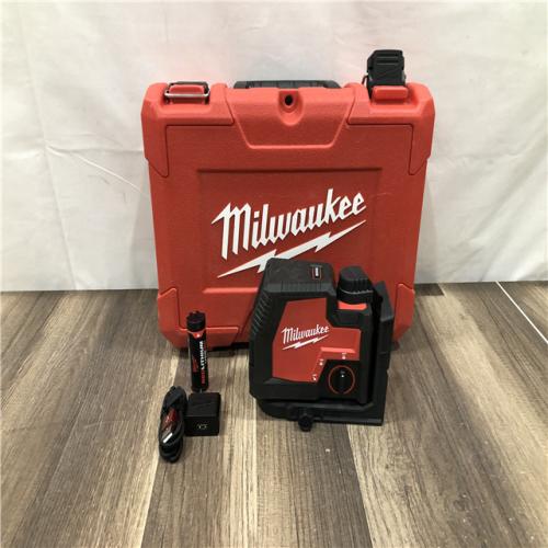 AS-IS Milwaukee 100 ft. REDLITHIUM Lithium-Ion USB Green Rechargeable Cross Line Laser Level with Charger